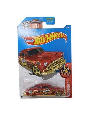 Hot Wheels '52 Hudson Hornet HW Flames DieCast 7/10 Red Gold Trim Sealed #S-4